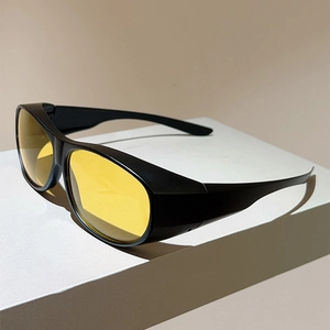 Lunettes De Cyclisme Carrées Surdimensionnées PC UV400 Protection Portées Sur Lunettes Sport Plein Air Conduite Hommes Femmes