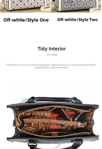 Vue détaillée de l'intérieur d'un sac blanc avec plusieurs compartiments de rangement
