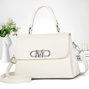 Women Handbag PU Leather Lychee Texture Shoulder Crossbody Bag With Metal M Buckle Versatile Urban Simple Style