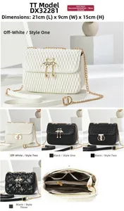 Detailed interior compartments and elegant chain strap design of this stylish women shoulder bag