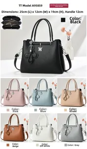 Detailed dimensions of the leather tote bag with various color options and macro textures