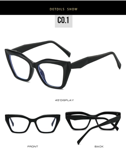 Detailed multi-angle view of black butterfly TR90 optical frames with spring hinges