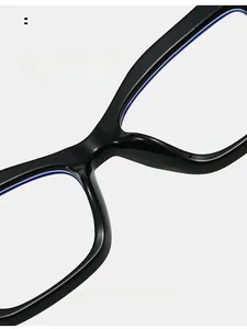 Detail of integrated nose pads on black TR90 butterfly frame glasses for comfort