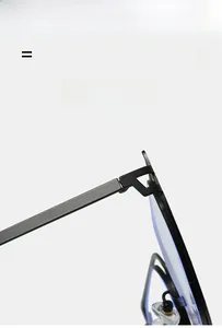 Detail of high-elasticity metal hinge and blue light filter lens on cat eye glasses