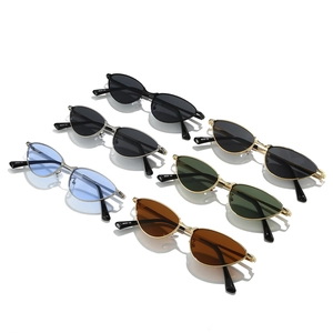 Retro cat-eye sunglasses collection with metal frames and multiple colored lenses