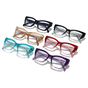 Set of six colorful cat eye glasses frames in solid and gradient TR90 finishes