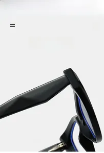 Detail of TR90 glasses frame showing the durable spring hinge and blue light lens coating