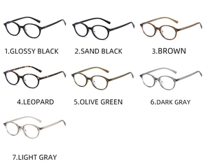 Sélection de lunettes ovales rétro anti-lumière bleue en sept coloris avec rivets métalliques