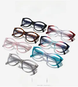 Cat eye blue light blocking glasses collection with flexible spring hinges in diverse colors