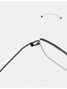 Detailed close-up of the durable metal spring hinge on ultra-light fashion glasses