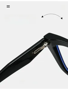 Detail des robusten Metallscharniers am schwarzen TR90 Blaulichtfilter-Brillengestell