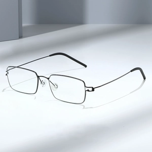Anti Blue Light Glasses Ultra Light Metal Frame Rectangular Optical Eyeglasses Clear Lens Business Fashion For Men Women
