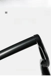 Detail view of lightweight, super elastic black sunglasses hinges with sleek finish