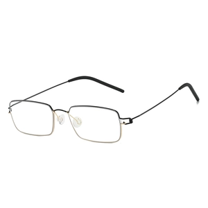 Ultralight minimalist black and gold metal eyeglass frames for business and casual wear