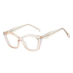 Blaulichtfilter-Brille im Retro-Cat-Eye-Design aus TR90 in Champagner-Rosa-Finish