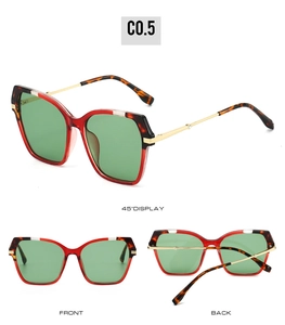 Three-view display of vintage square sunglasses with tortoiseshell frames and gold metal temples