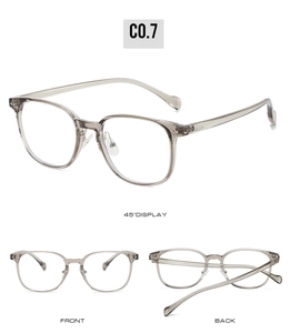 Detailed multi-angle views of transparent grey Wellington frames with metal nose pads