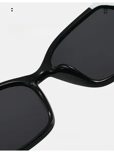 Close-up of integrated nose pads on square frame sunglasses for comfort
