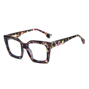 Retro square tortoiseshell eyeglass frames with blue light blocking lenses and gold accents