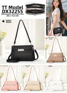 Detail view of large capacity crossbody bag with five colors and multiple compartments