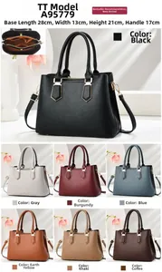 Detail view of large capacity tote bag A95779 with multi-color options and leather texture