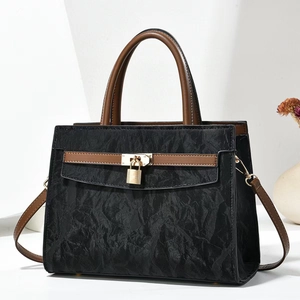 Sac à Main Élégant en Cuir PU Plissé pour Femmes Sacoche Vintage Avec Fermoir en Métal Nouveau Style Chinois Cadeau de Mariage Mère