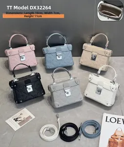 Mini crossbody bags with floral embossing and metal clasps in six assorted colors