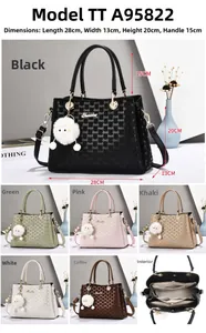 Detailed view of six colors and size specifications for this large capacity women tote bag