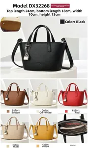 Dettagli della borsa tote in pelle PU con tasca a zip interna e guida alle taglie