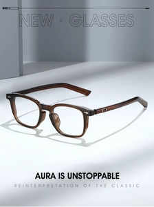 Detailed close-up of brown tortoise shell TR frame showing metal rivets and hinges