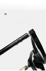 Detail of light TR frame featuring durable metal hinge and flexible temple design