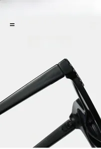 Close-up of flexible hinges on lightweight and elastic black designer sunglasses