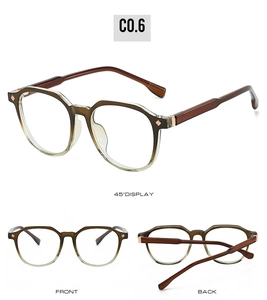Detailed views showing front, back, and 45-degree angles of square gradient brown frames