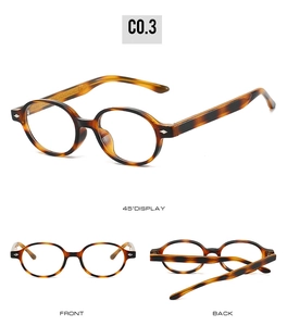 Three perspectives of retro tortoiseshell round TR90 frames with silver diamond rivets