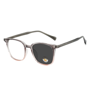 Retro photochromic sunglasses with large gradient frames showing 2-in-1 lens transition