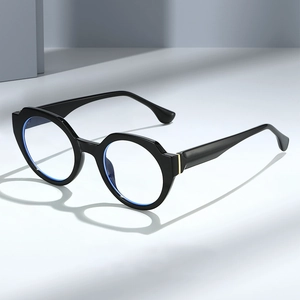 Retro Round Polygonal Frame Glasses Blue Light Blocking PC Eyewear For Women Men Fashion Anti Eyestrain Clear Lens