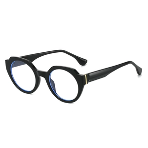 Modern two-tone round sunglasses with thick black frames and stylish geometric design