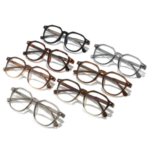 Retro square anti-blue light glasses frames in various colors with TR88077 model code