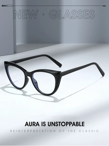 Detailansicht der Cat-Eye-Brille mit glänzender Oberfläche und Federscharnieren