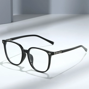 Anti Blue Light Glasses Frame Square Retro TR90 Fashion Eyewear For Men Women With Cross Metal Decor