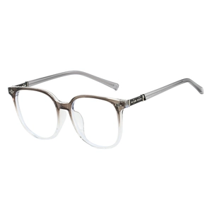 Retro oversized square gradient eyewear frames with vintage cross metal embellishments