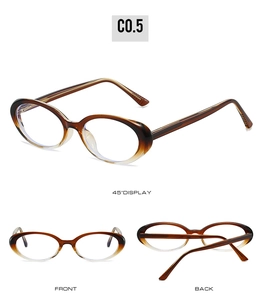 Detailed views of tortoise shell cat eye glasses frames with blue light blocking lenses