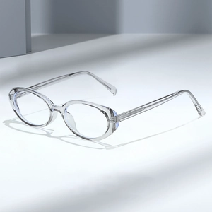 Oval Anti Blue Light Glasses PC Frame Retro Cat Eye Fashion Eyewear For Men And Women Spring Hinge Clear Lens Lightweight