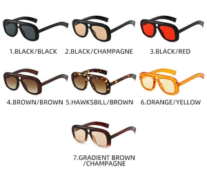 Flat top pilot sunglasses in seven assorted colors including black and tortoiseshell