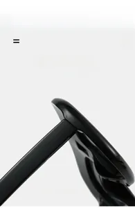 Macro view of high-elasticity hinges and lightweight frame of black sunglasses