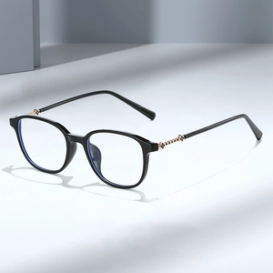 Square Optical Glasses Frame Anti Blue Light Blocking Fashion Metal Temples Geometric Clear Lens Eyewear For Men Women