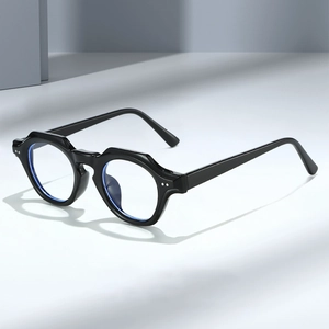 Lunettes Anti Lumière Bleue Rétro Géométriques Rondes PC Pour Femmes Hommes Style Hip Hop Tendance Mode