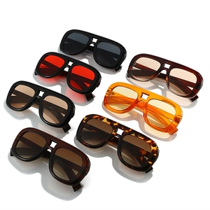 Oversized double bridge sunglasses in multiple colors and vintage aviator styles