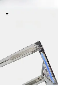 Detail of transparent acetate eyeglass frame with durable metal hinge and reinforced core