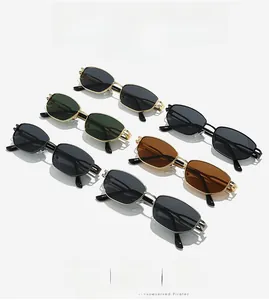 Détails de lunettes de soleil rétro en métal polygonal en six combinaisons de couleurs
